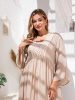 Women’s Boho Linen Summer Dress beige - Image 3