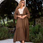 Women’s Boho Linen Summer Dress brown