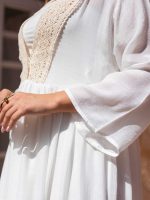 Women’s Boho Linen Summer Dress white - Image 2