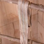 Shimmering silver silk belt