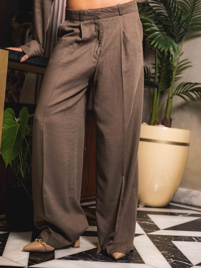 100% Natural Linen Wrap Set – moka brown - Image 8