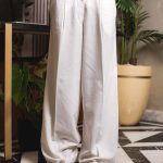 100% Pure Linen Wide-Leg Pants – White