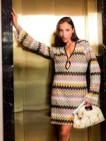 Wave Print Cotton Midi Dress - Image 5