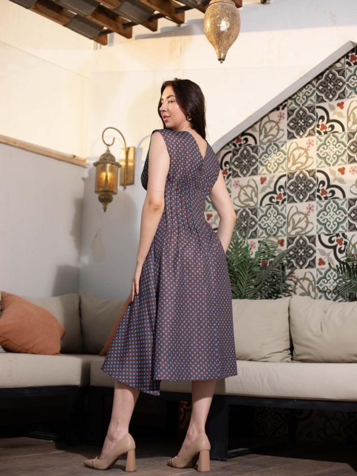 Polka Dot Linen Dress - Image 4