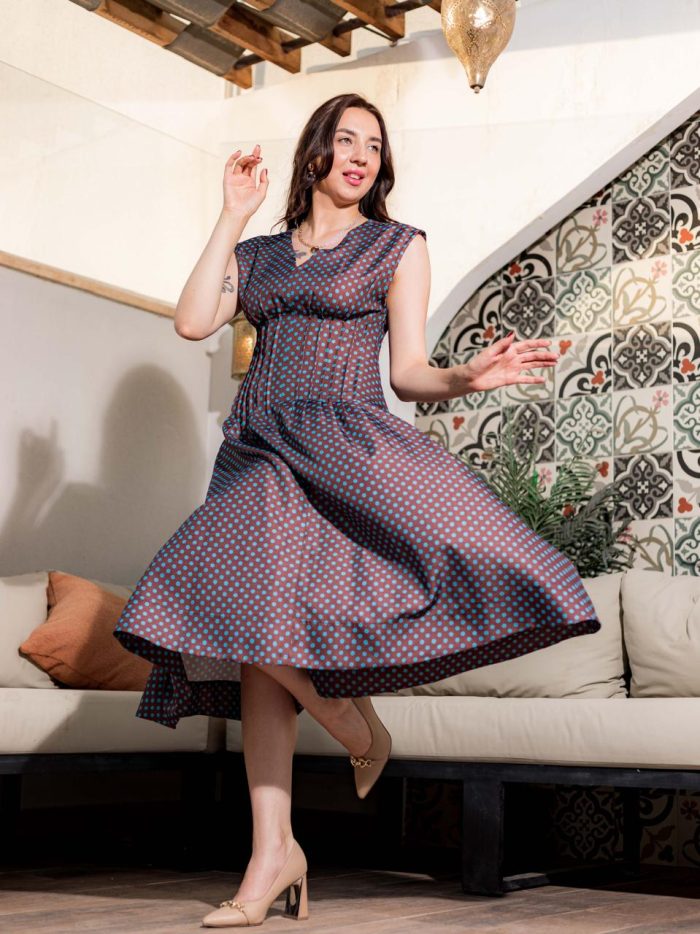 Polka Dot Linen Dress - Image 2