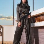 Elegant Olive Cotton Satin Set
