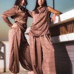 Brown Champagne Cotton Satin Set